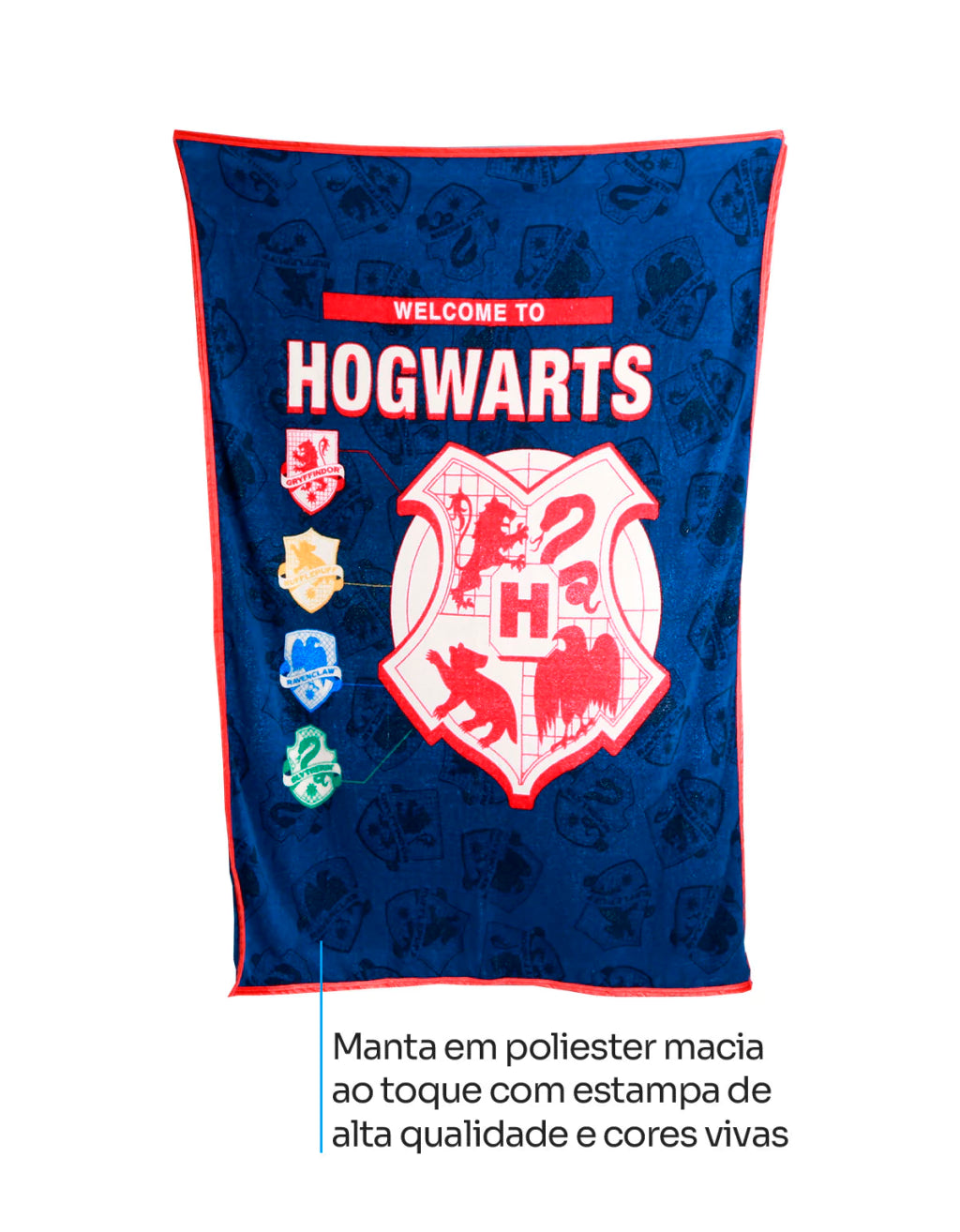 Conjunto Balde de Cinema com Manta Hogwarts