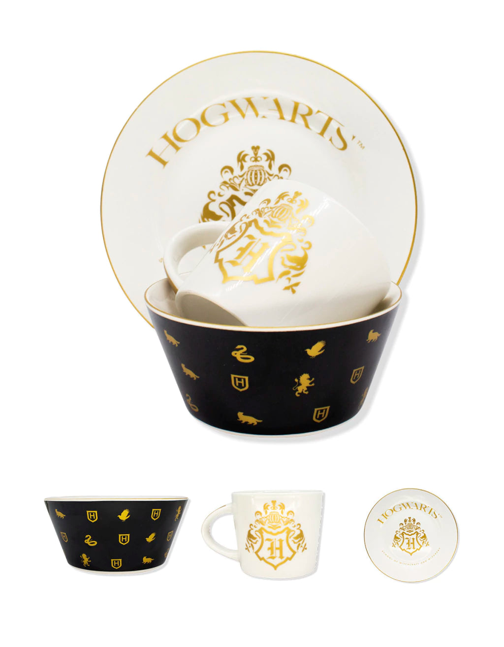 Conjunto Breakfast Harry Potter em Cerâmica com Caneca, Bowl e Prato