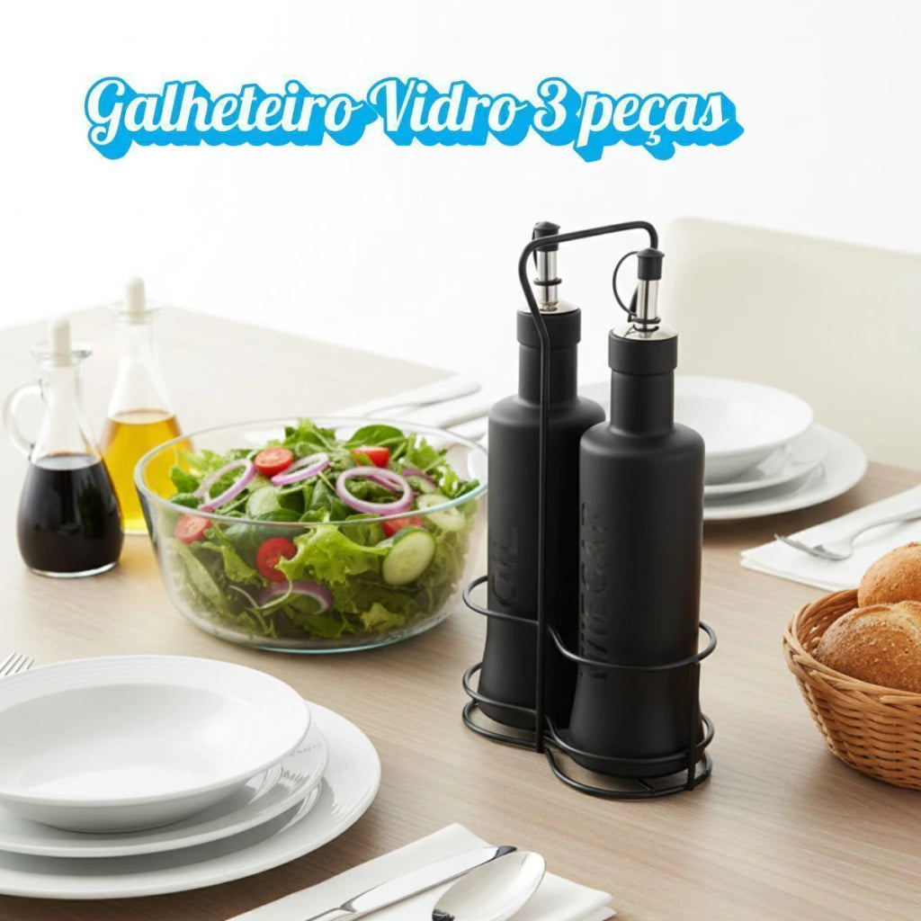 Galheteiro Nero em Vidro Hauskraft – 3 Peças 300 ml