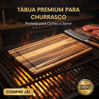 Tábua de Churrasco Retangular em Madeira – Tamanho M (40 x 24,5 cm)