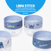 Kit 4 Potes Organizador Plug Empilhável 140ml Sortido Stitch