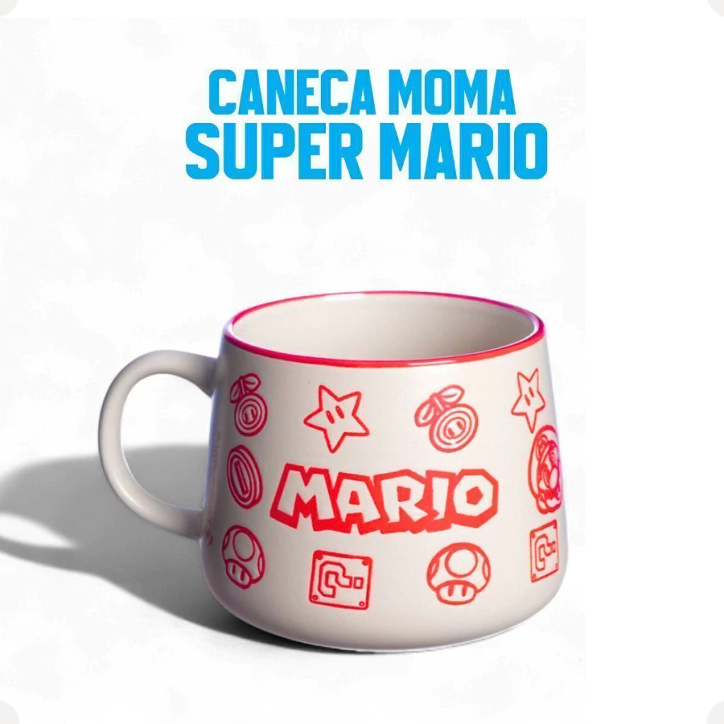 Caneca Moma Cerâmica 500ml Super Mario