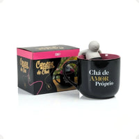 Caneca com Infusor de Chá Amor Próprio – 350 ml