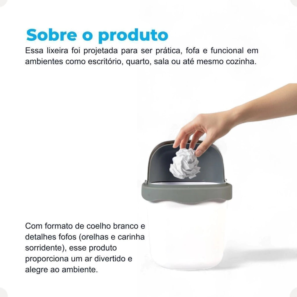 Lixeira com Tampa Basculante Coelho – 15 L