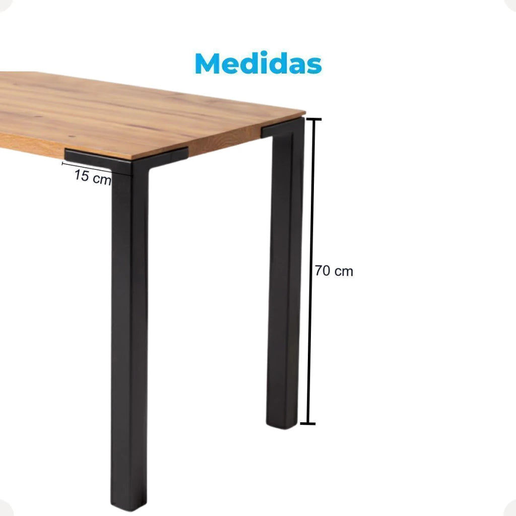 Pé de Mesa Industrial em Aço Reforçado com Base em Cantoneira – 70 cm