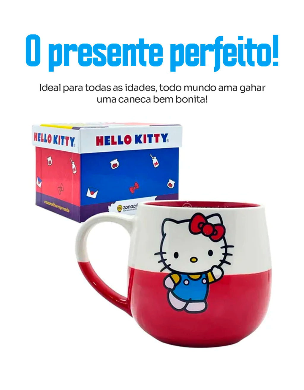 Caneca Maggie Hello Kitty em Cerâmica – 400 ml