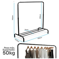Arara Cabideiro para Roupas em Aço com Sapateira Reforçada