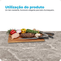 Tábua Cutelo para Churrasco com Cabo – 44 x 24 cm