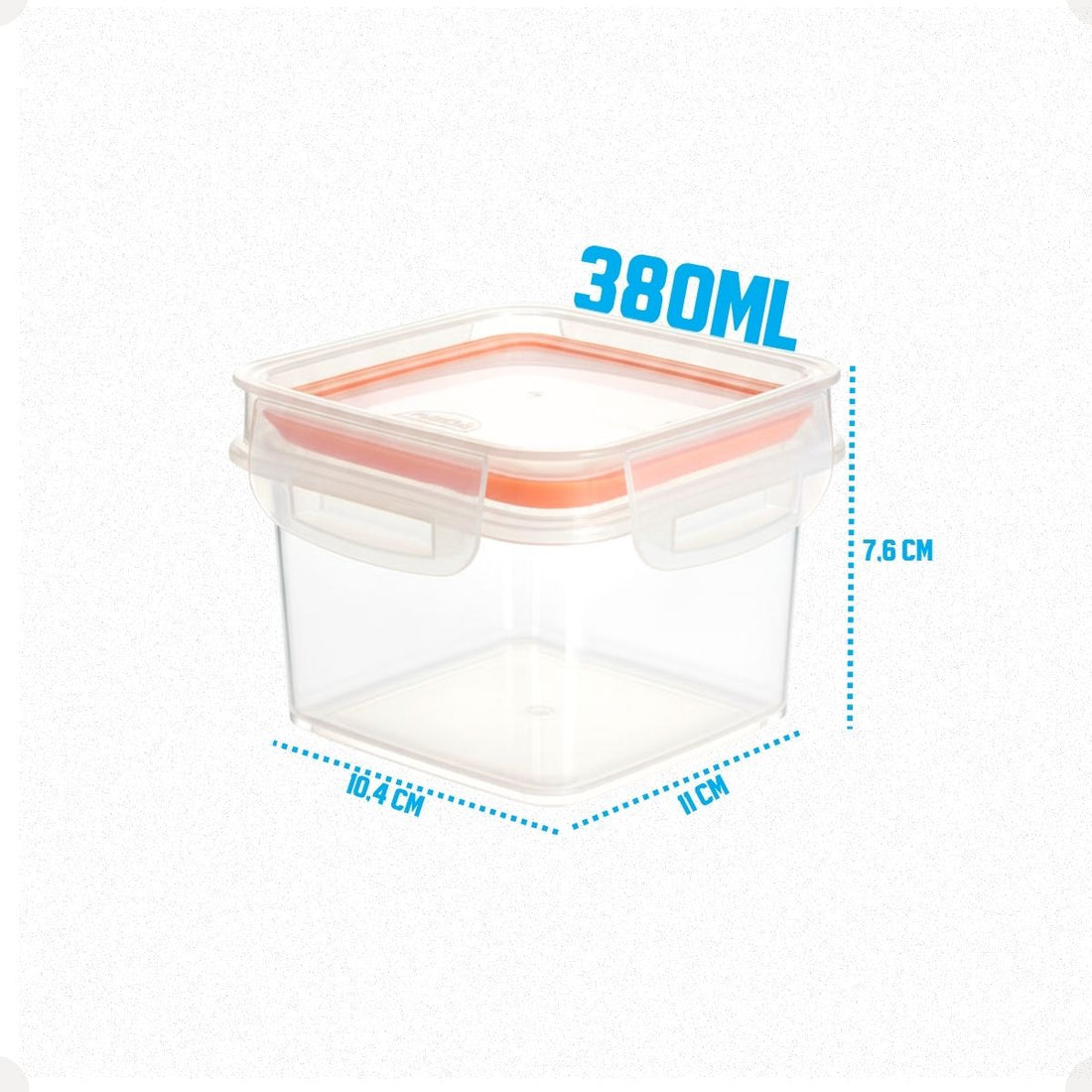Kit Pote Plástico Hermético Trava Mais 3 Peças 380ml Laranja