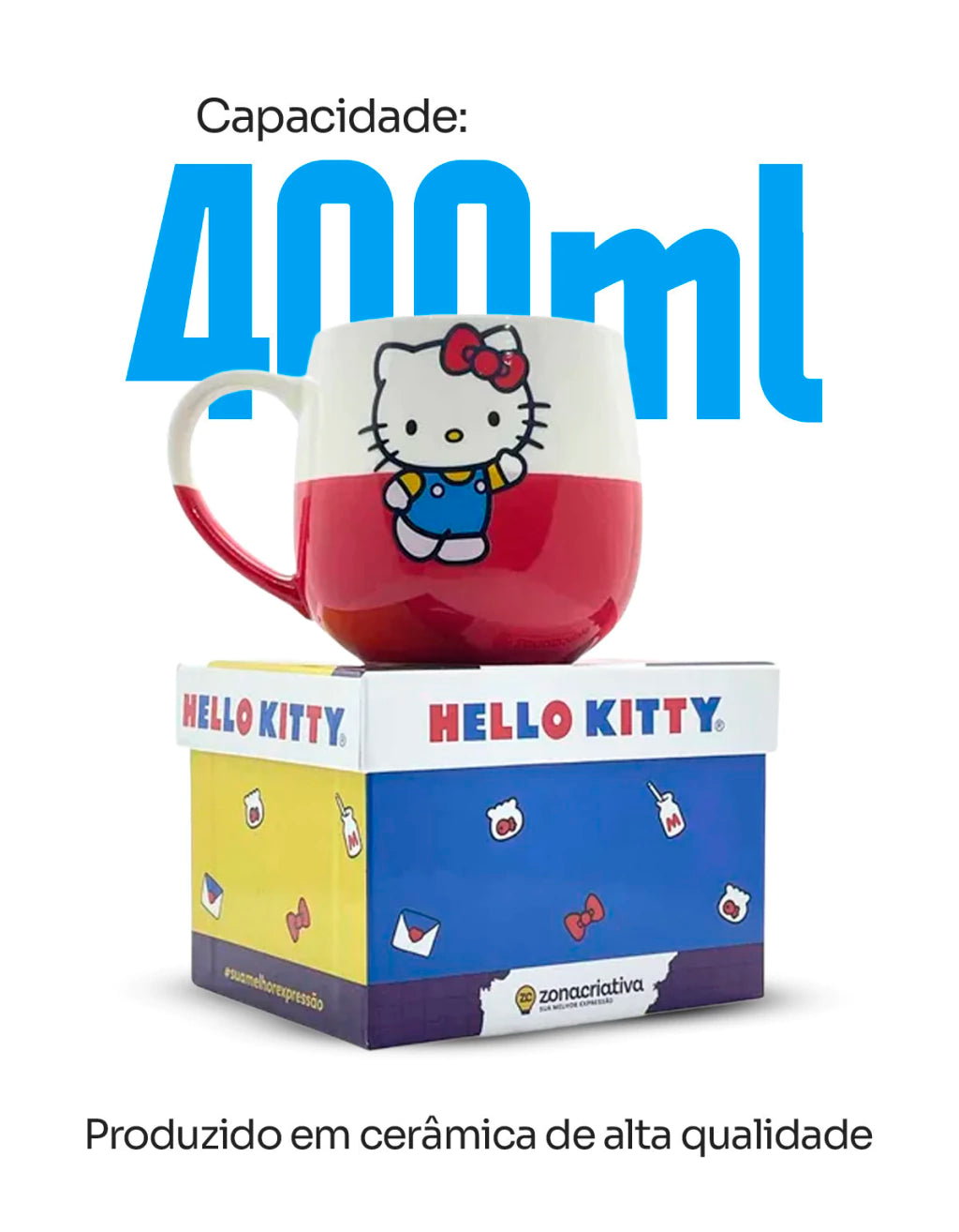 Caneca Maggie Hello Kitty em Cerâmica – 400 ml