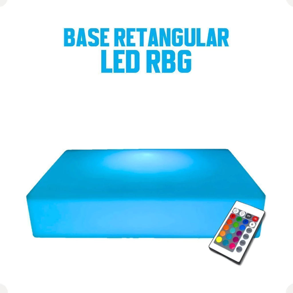 Base Retangular LED RGB sem Fio – 34 x 21 x 7 cm