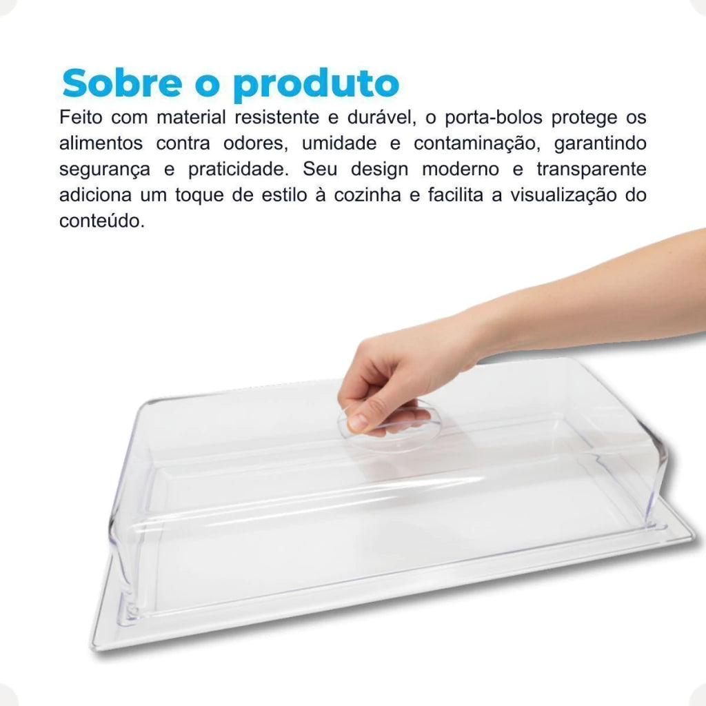 Porta-Pães em Acrílico para Doces e Salgados – 33 x 13 cm