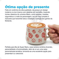 Caneca Moma Cerâmica 500ml Super Mario