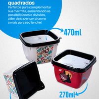 Conjunto de Potes Plásticos Harry Potter – 3 Peças