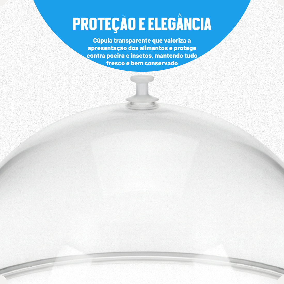 Kit Cúpula Redonda Média 23cm Cristal + Conjunto Porta Copos Cristal com 7 Peças