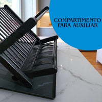 Escorredor de Louças Dobrável Slim para 14 Pratos – Preto