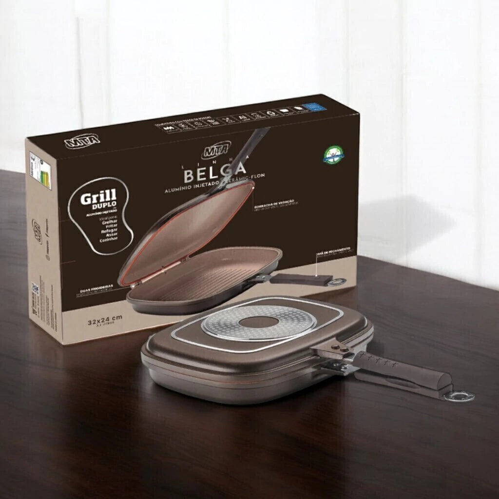 Grill Duplo Belga MTA com Revestimento Ceramic Antiaderente
