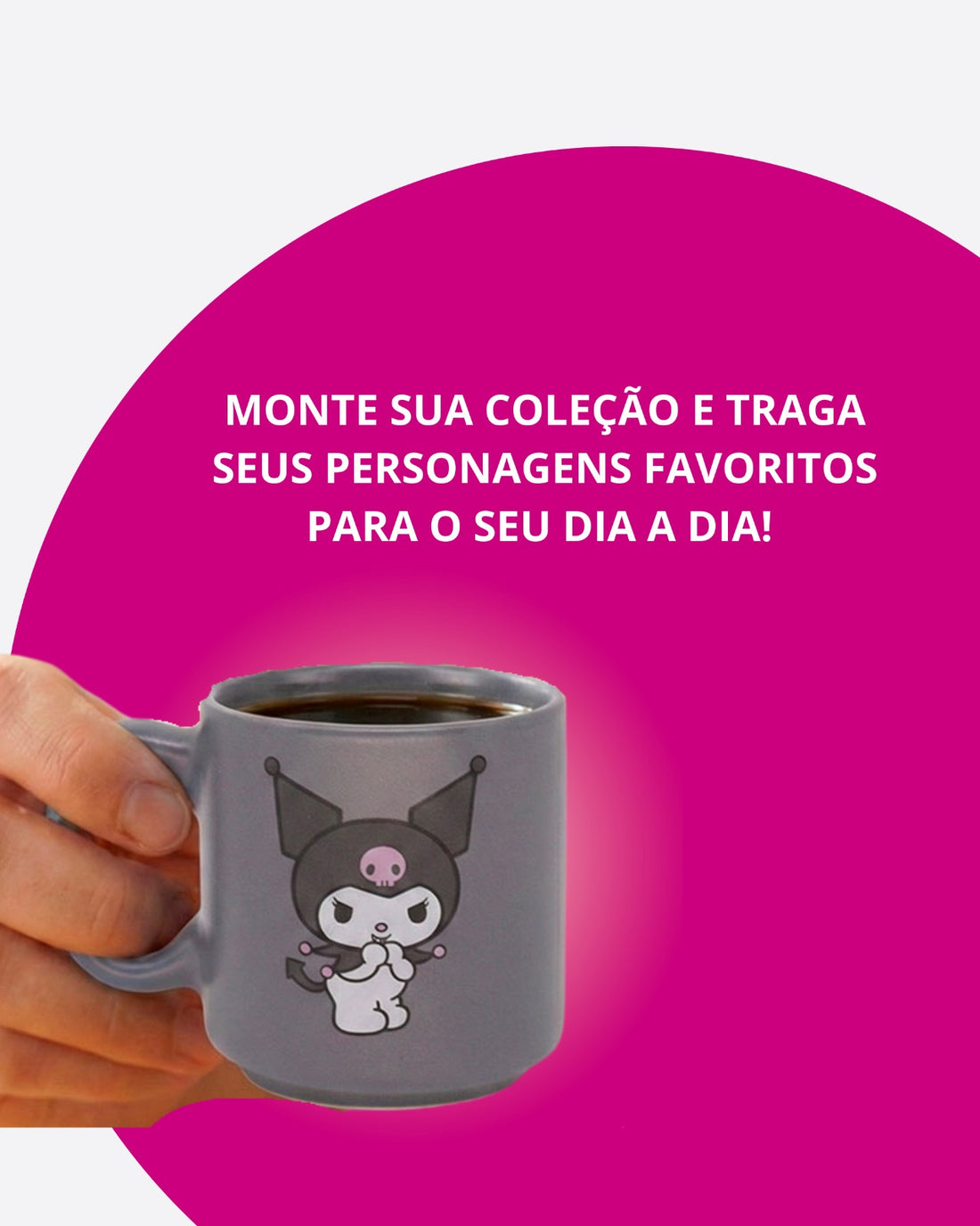 Caneca Mini Tina Cerâmica 100ml Kuromi
