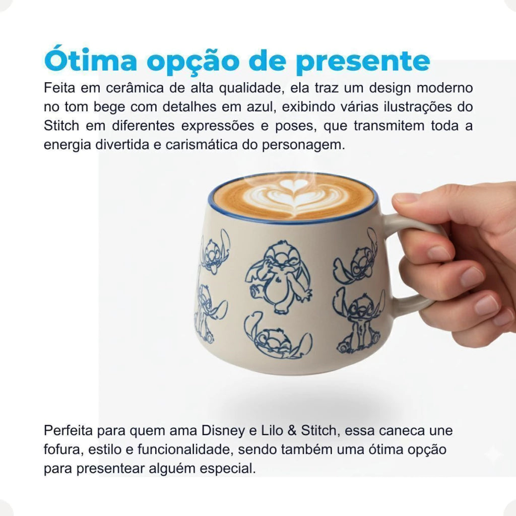Caneca Moma Cerâmica 500ml Stitch