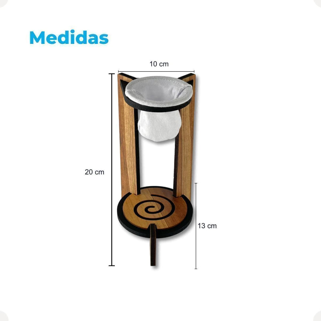 Mini Coador Artesanal com Xícara em MDF – 250 ml