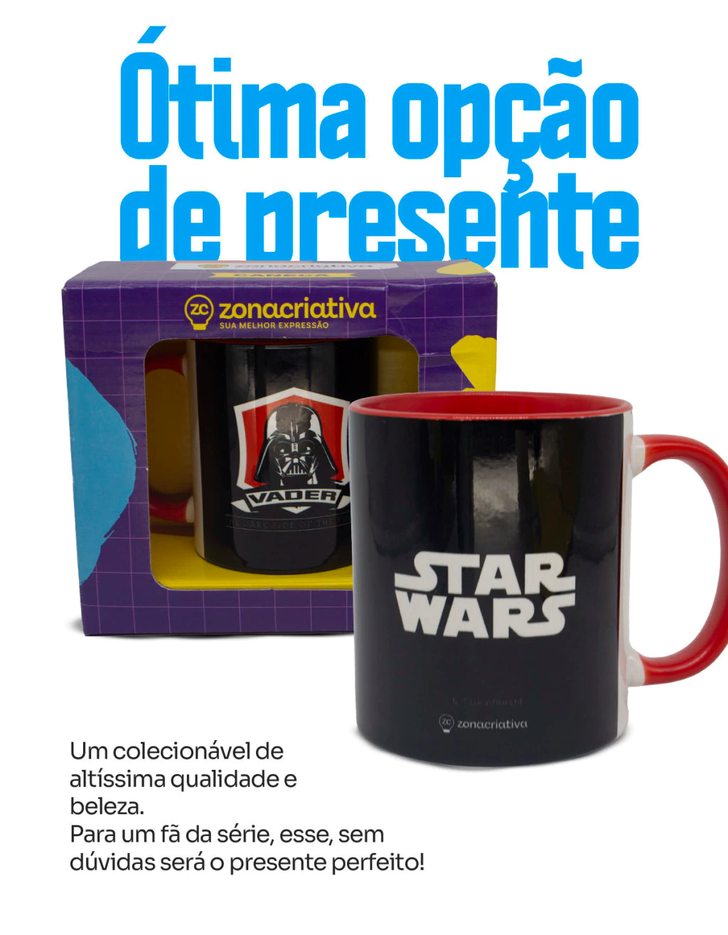 Caneca Pop Darth Vader Star Wars em Cerâmica – 350 ml