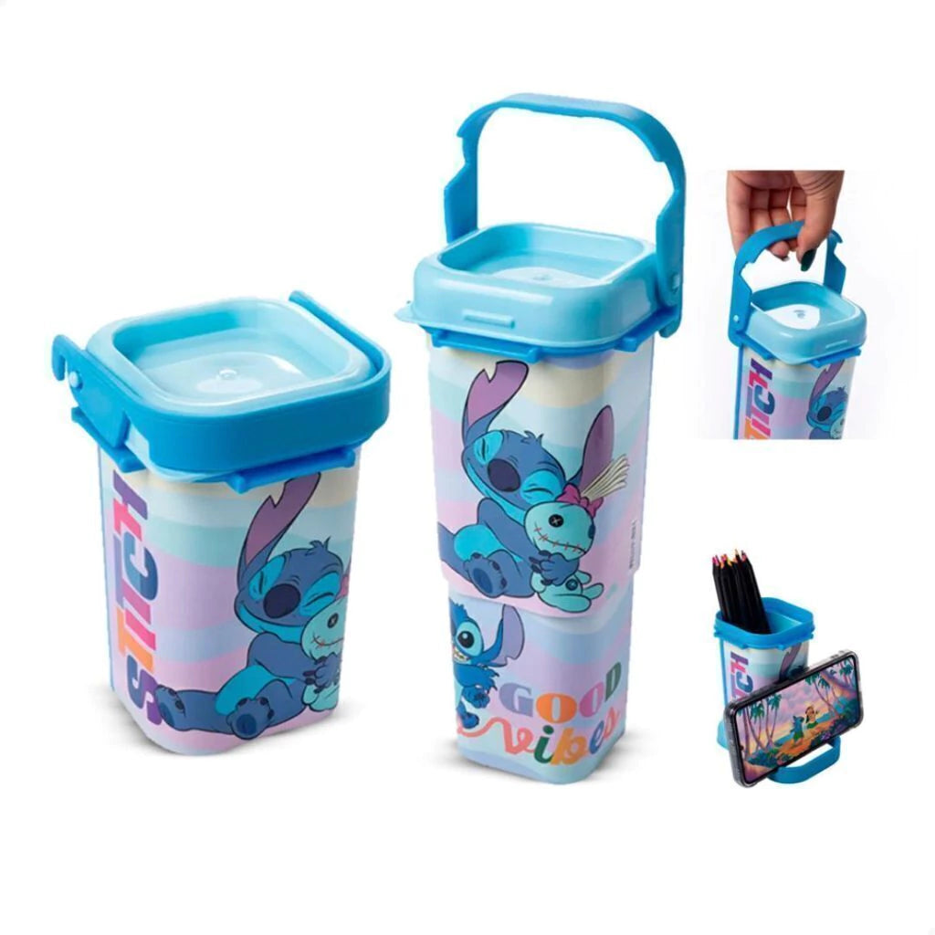 Organizador Retrátil com Alça e Suporte para Celular Stitch