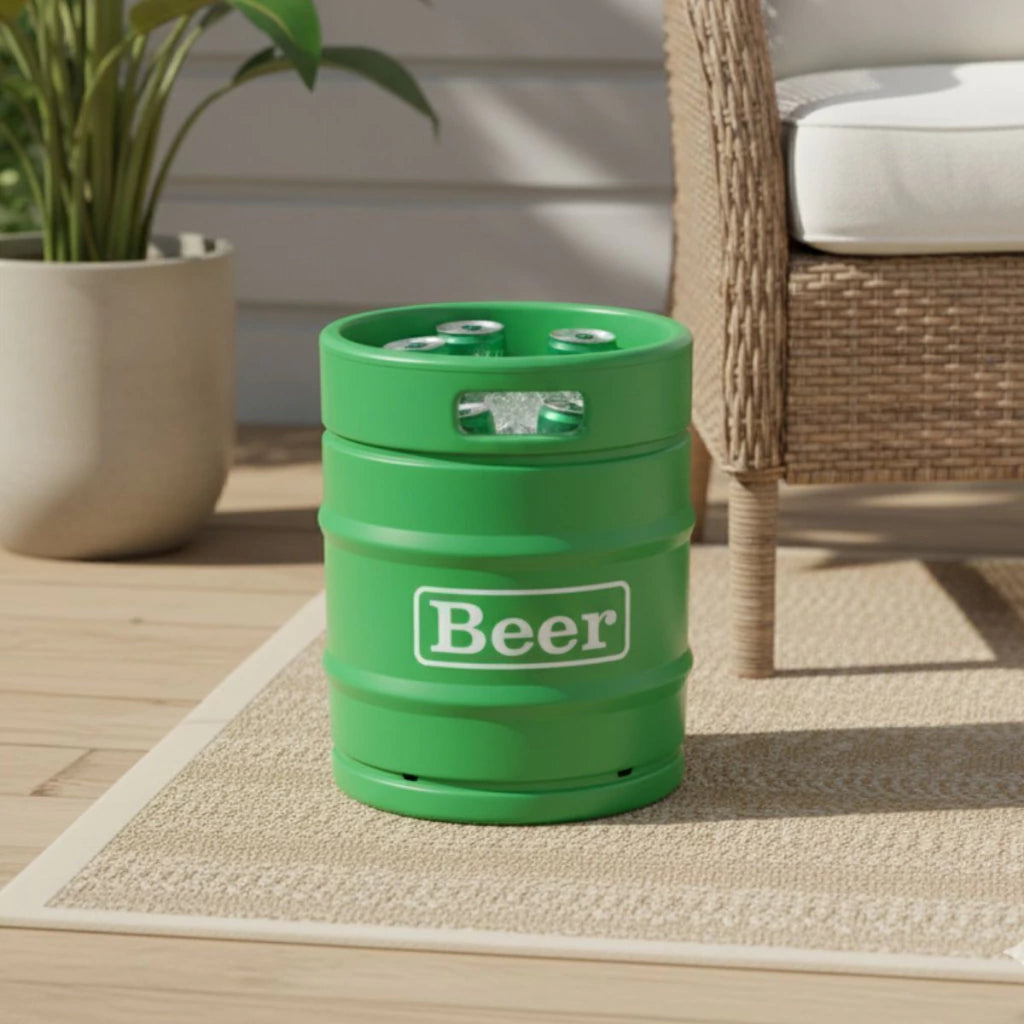 Barril Cooler Banco Verde com Tampa Marrom