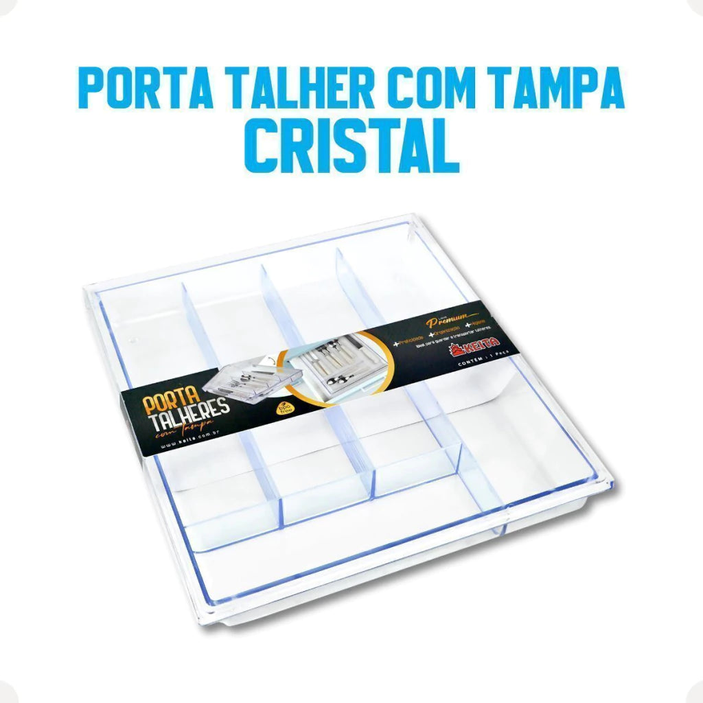 Porta-Talheres com Tampa de Cristal