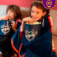 Conjunto Balde de Cinema com Manta Hogwarts
