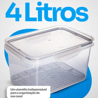 Pote Hermético Trava Mais com Escorredor – 4 L