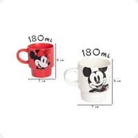 Conjunto com 2 Canecas Empilháveis Mickey e Minnie Mouse – 180 ml