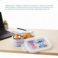 Marmita Hermética Stitch Ohana com Trava – 630 ml