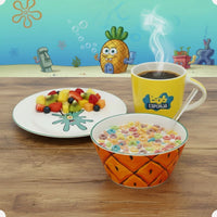 Conjunto Breakfast Bob Esponja em Cerâmica com Caneca, Bowl e Prato