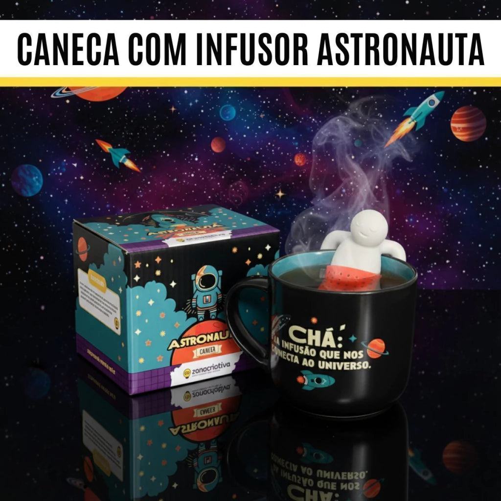 Caneca com Infusor de Chá Astronauta – 350 ml