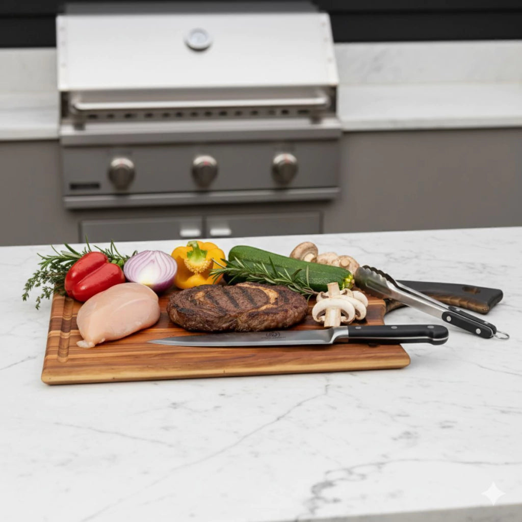 Tábua Cutelo para Churrasco com Cabo – 44 x 24 cm