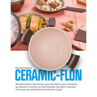 Conjunto de Panelas Belga MTA 3 Peças com Revestimento Ceramic Flon Premium