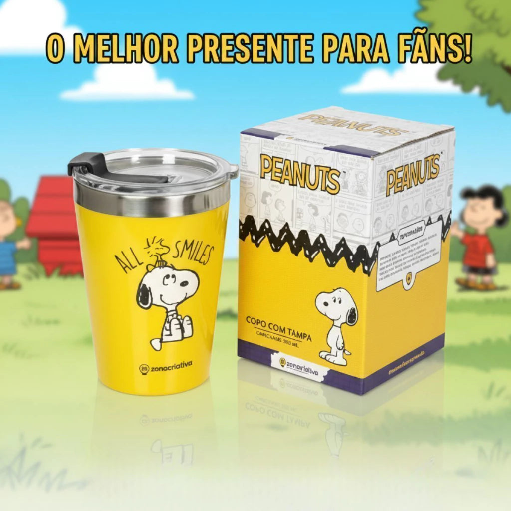 Copo de Viagem Snap com Tampa Snoopy Core – 300 ml