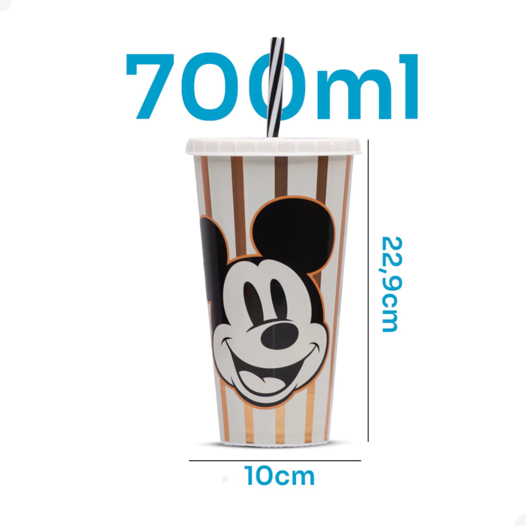 Copo com Tampa e Canudo Mickey Mouse – 700 ml (Sortido)