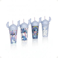 Copo Plástico Stitch com Tampa e Canudo – 500 ml (Sortido)