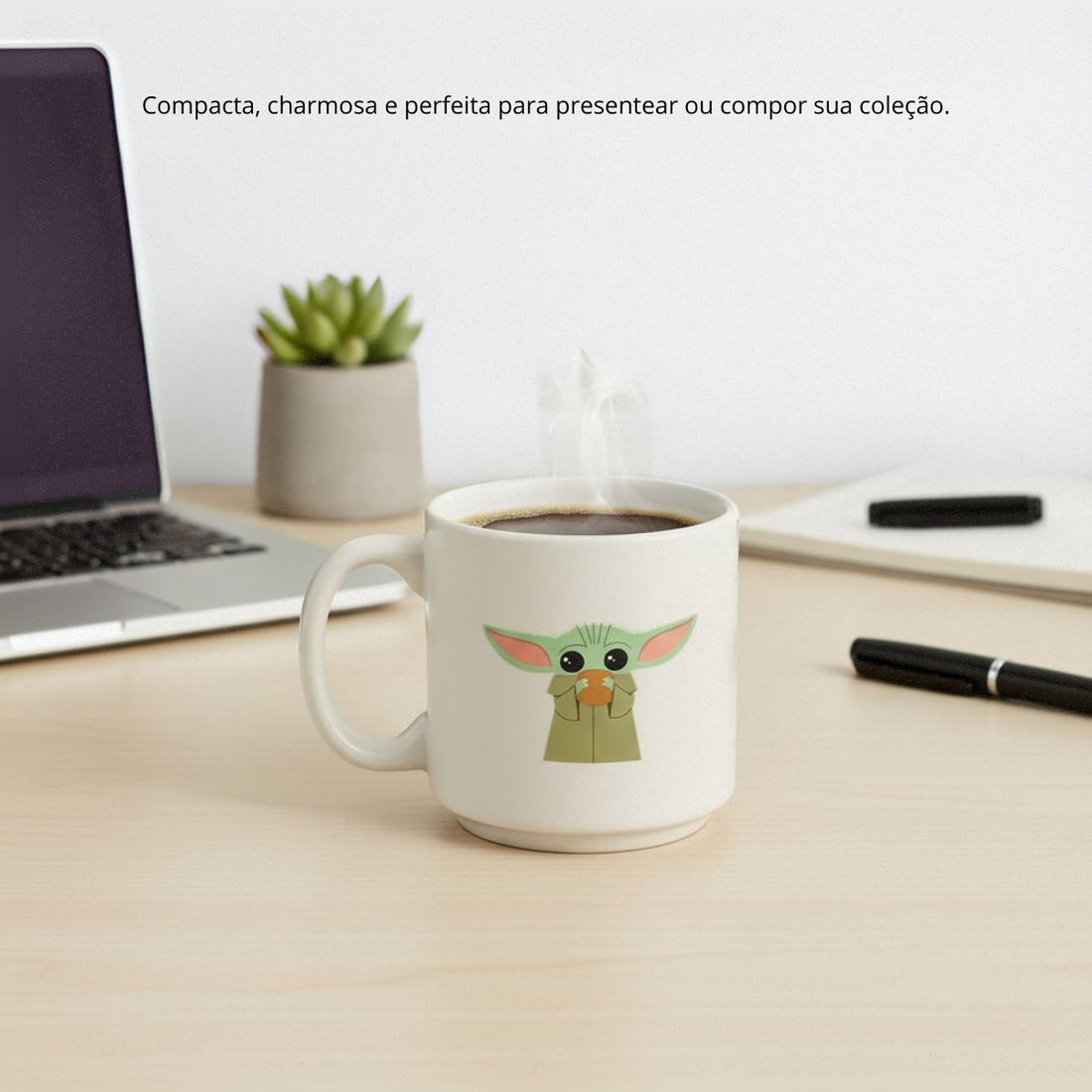 Caneca Mini Tina Cerâmica 100ml Baby Yoda