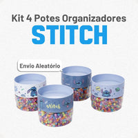 Kit 4 Potes Organizador Plug Empilhável 140ml Sortido Stitch