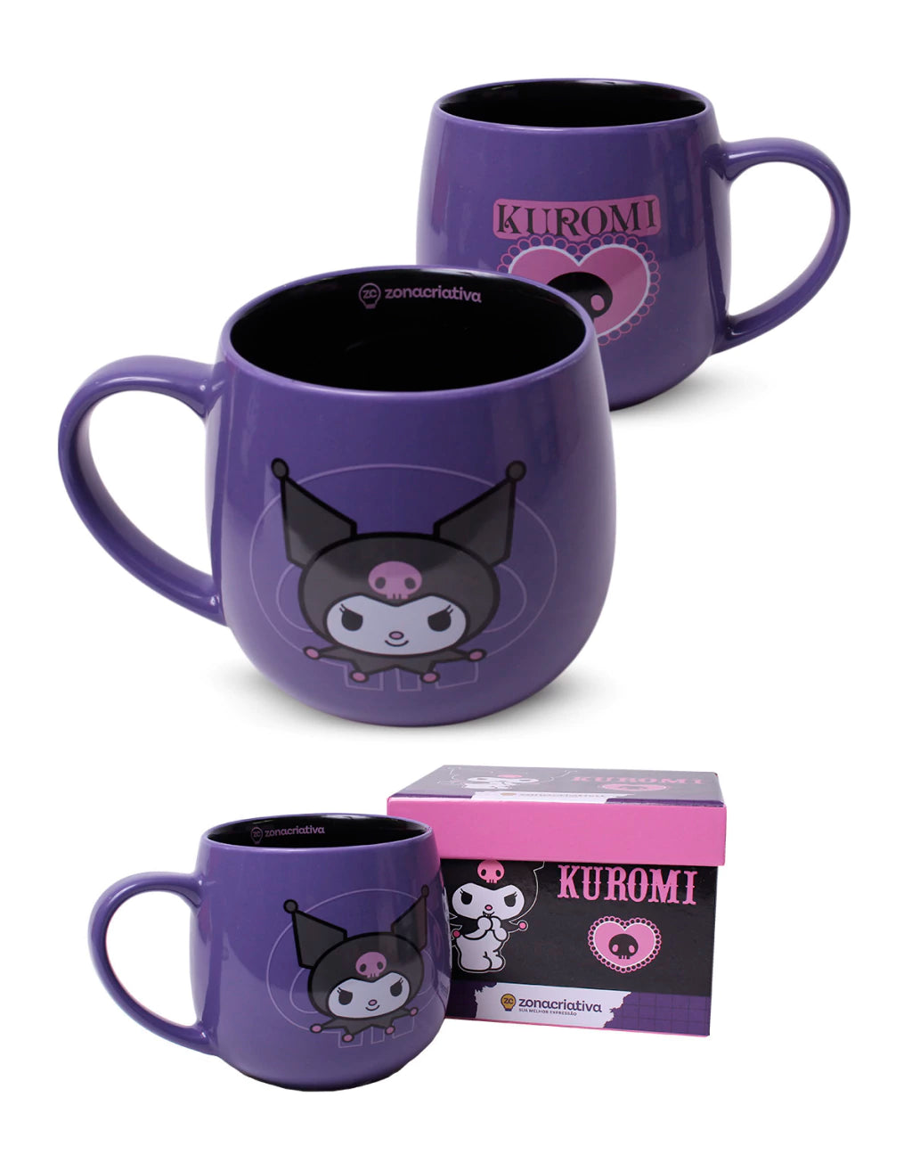 Caneca Maggie Kuromi em Cerâmica – 400 ml