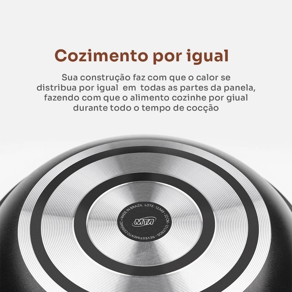 Conjunto de Panelas MTA Ceramic 5 Peças com Revestimento Cerâmico