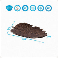 Kit Centro de Mesa Redondo 30cm + Folha Curva 24,5cm Zein Marrom Envelhecido