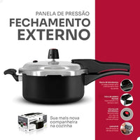 Panela de Pressão Panelux 3 L Antiaderente com Fechamento Externo – Preta