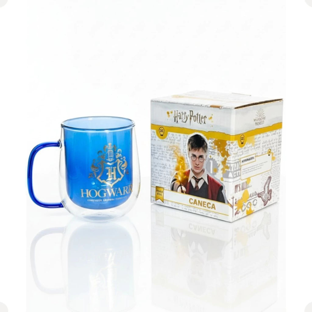 Caneca de Vidro Hogwarts Harry Potter – 300 ml