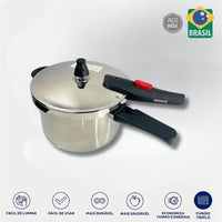 Panela de Pressão Brinox Ultra Inox para Indução, Gás e Elétrico
