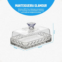 Kit Glamour Jarra 2L + Queijeira + Mantegueira + Boleira Baixa