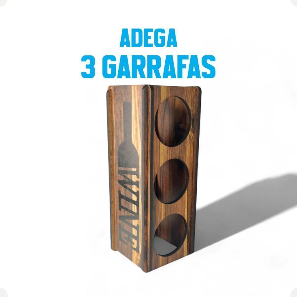Adega para 3 Garrafas em MDF