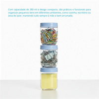 Kit Porta Condimentos Gire Trave 380ml 3 Peças Azul Claro